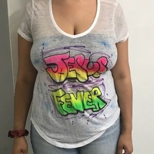 Spray paint Jesus shirt